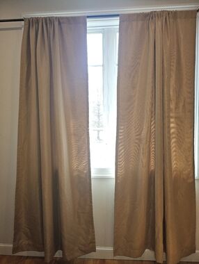 Gold/Neutral Tan Window Curtain Panels -